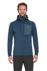 Rab Men's Superflux Hoody in Tempest Blue - worn