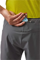 Rab Men's Talus Active Shorts in Graphene (styling reference) - thigh logo detail