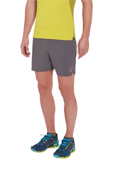 Rab Men's Talus Active Shorts in Graphene (styling reference) - worn, front angle