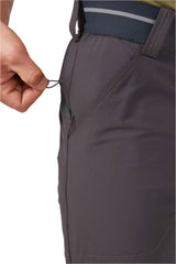 Rab Men's Venant Shorts in Anthracite - Brush Pocket Detail