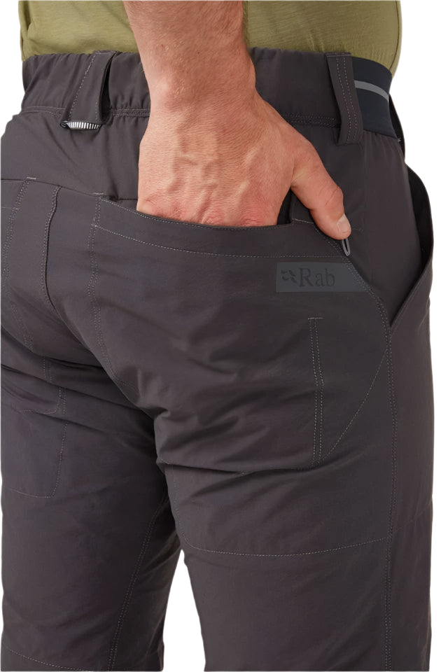 Rab Men's Venant Shorts in Anthracite - Hand Pocket Detail