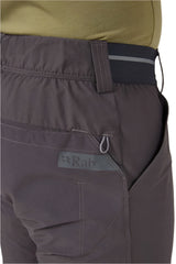 Rab Men's Venant Shorts in Anthracite - Waistband Detail