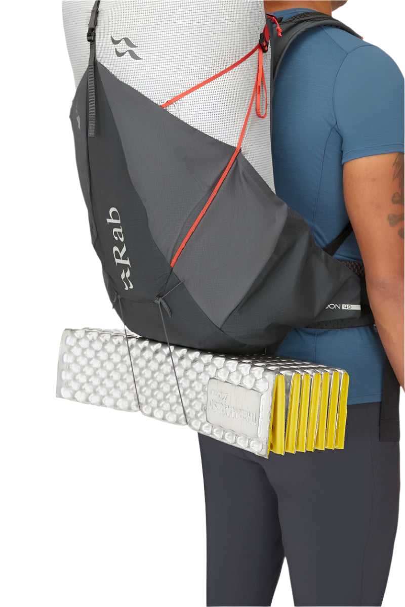 Rab Muon 40L Hiking Pack in Pewter/Graphene - Compression Strap Detail