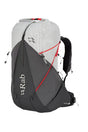 Rab Muon 40L Hiking Pack in Pewter/Graphene - Front View