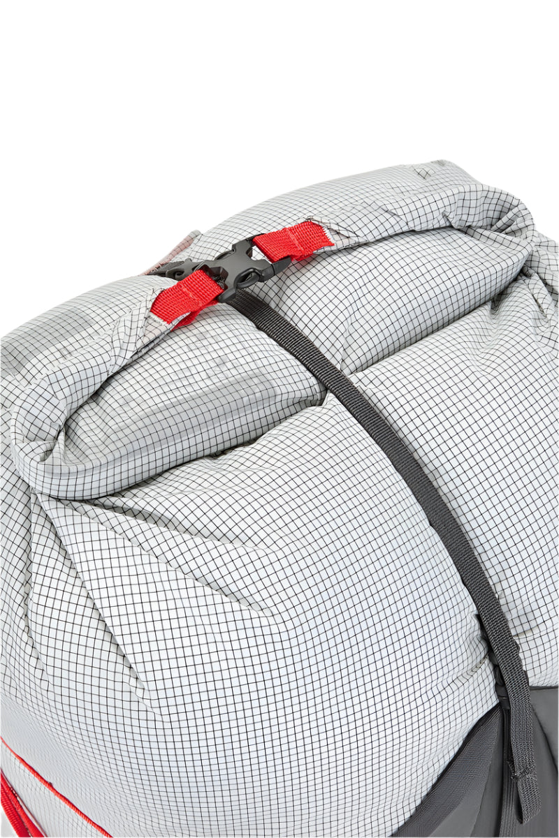 Rab Muon 40L Hiking Pack in Pewter/Graphene - On Model Side View