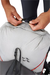 Rab Muon 40L Hiking Pack in Pewter/Graphene - Roll Top Rolled