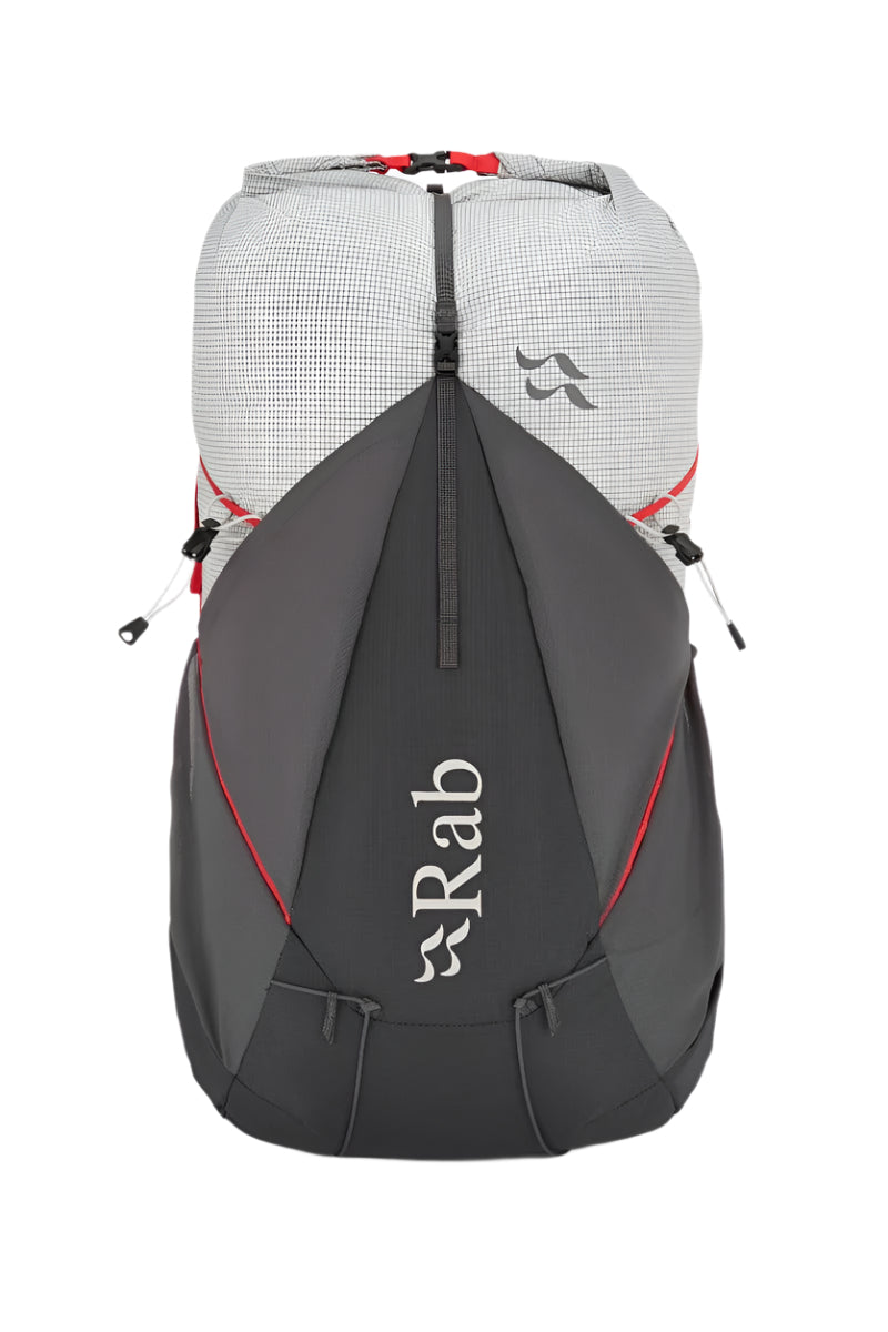 Rab Muon 40L Hiking Pack in Pewter/Graphene - Top View