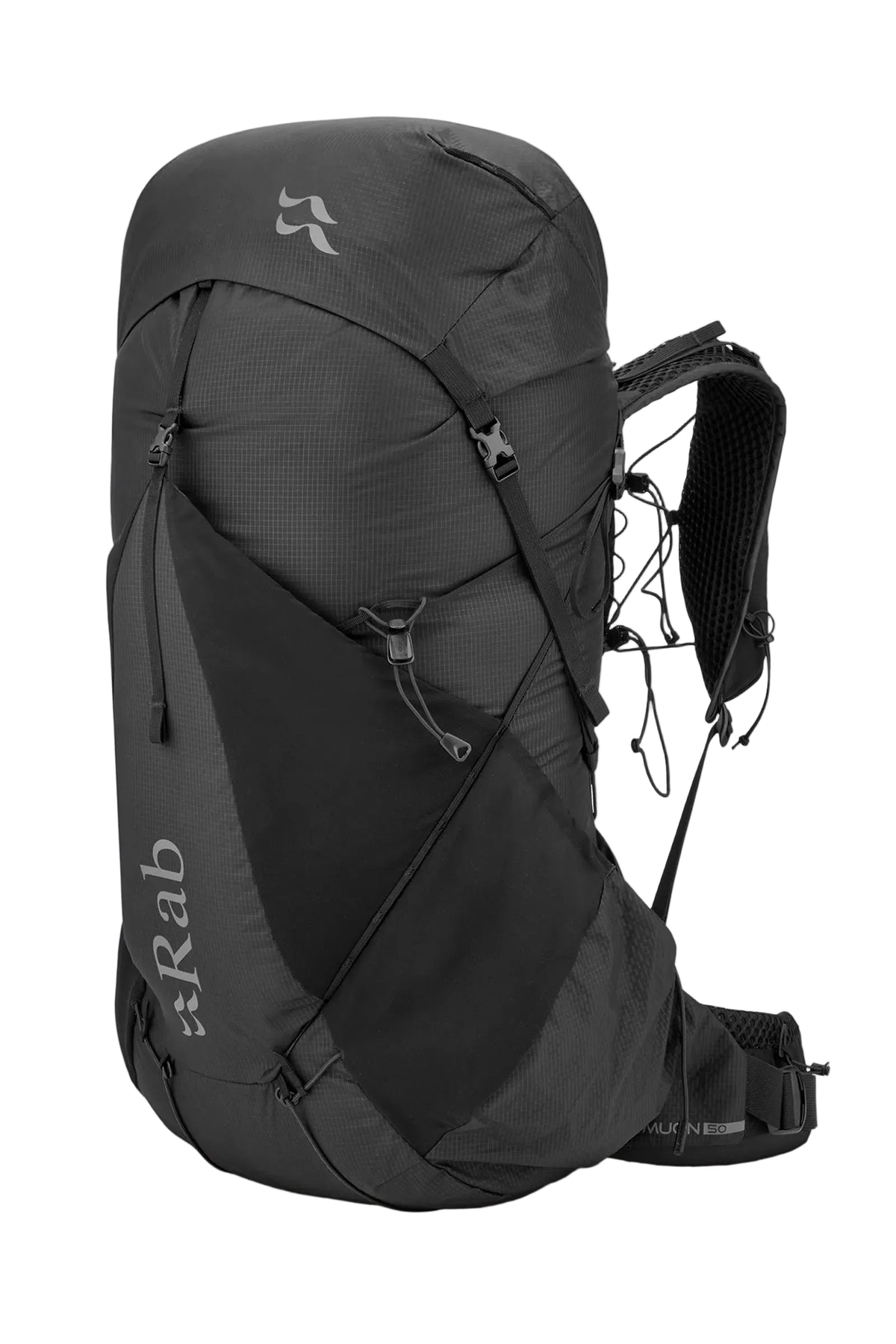 Rab Muon 50L Hiking Pack in Black - Front View