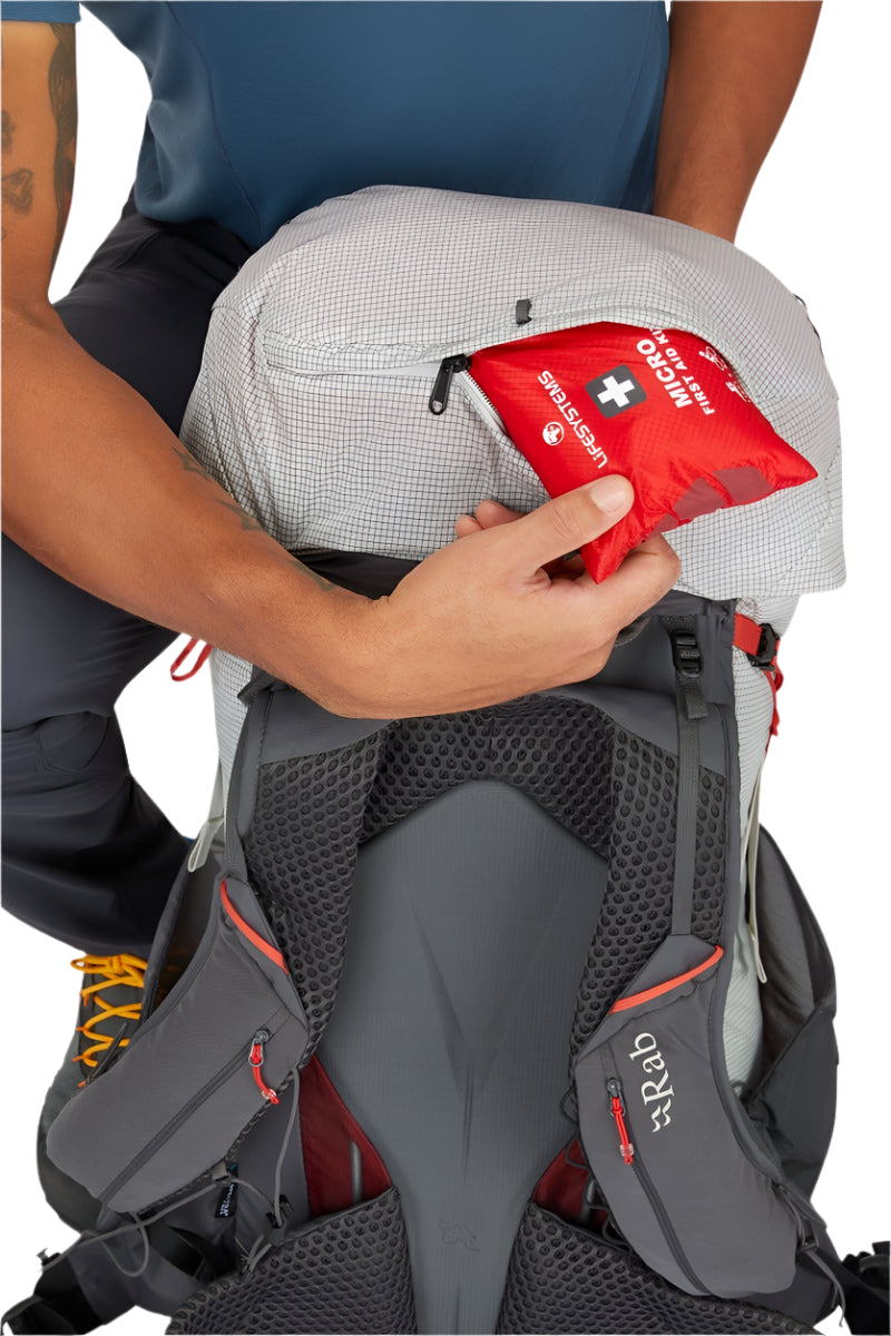 Rab Muon 50L Hiking Pack in Pewter/Graphene - Side Stash Pocket