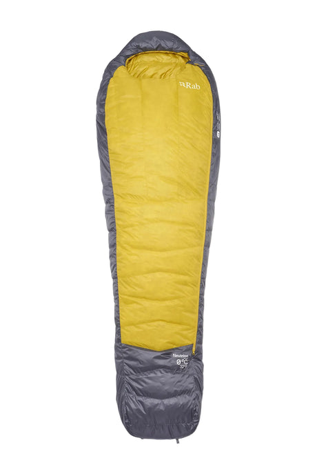 Rab Neutrino Down Sleeping Bag (0°C/32F) in Graphene/Dark Pollen - Front View