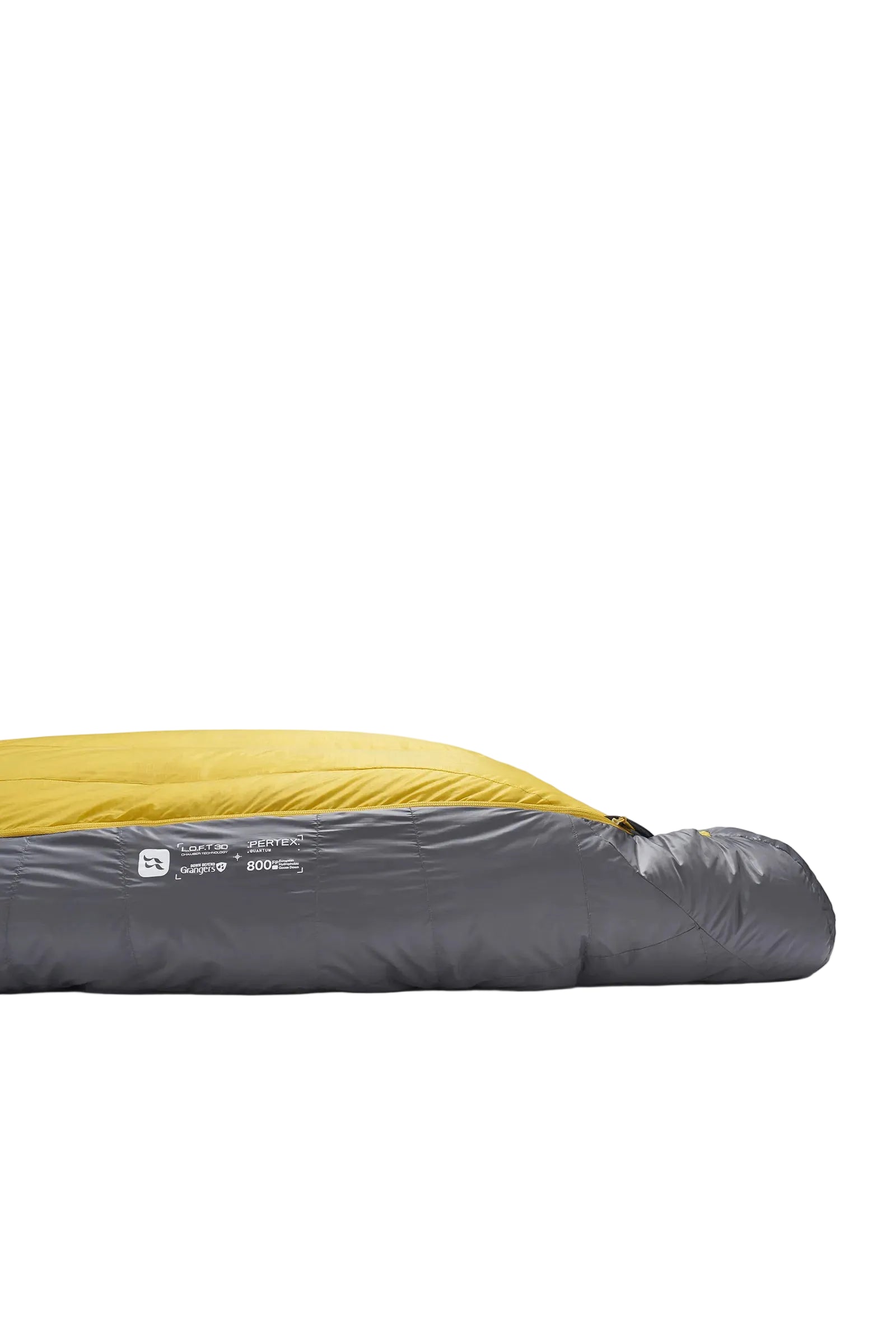 Rab Neutrino Down Sleeping Bag (-6°C/20F) in Graphene/Dark Pollen - Side Profile
