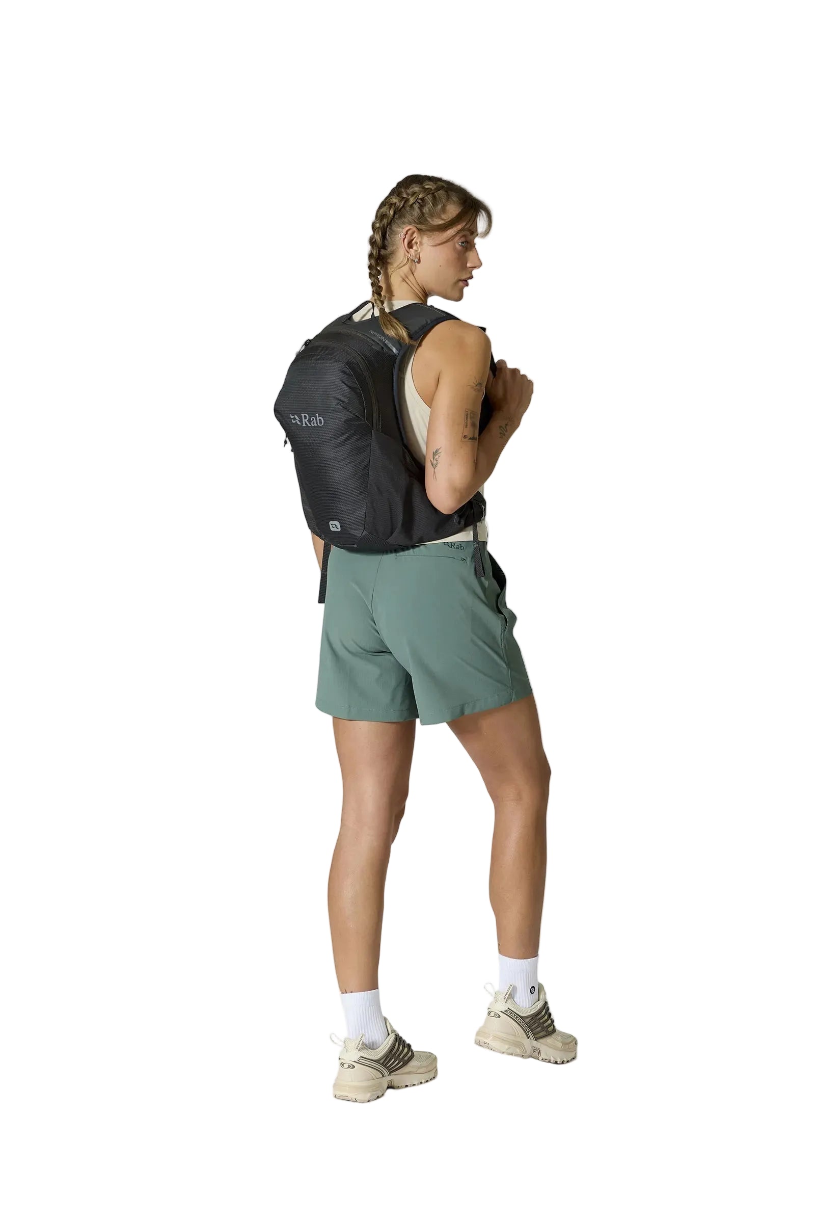 Rab Nitron 12L Lightweight Pack in Anthracite - On Model Full Length View
