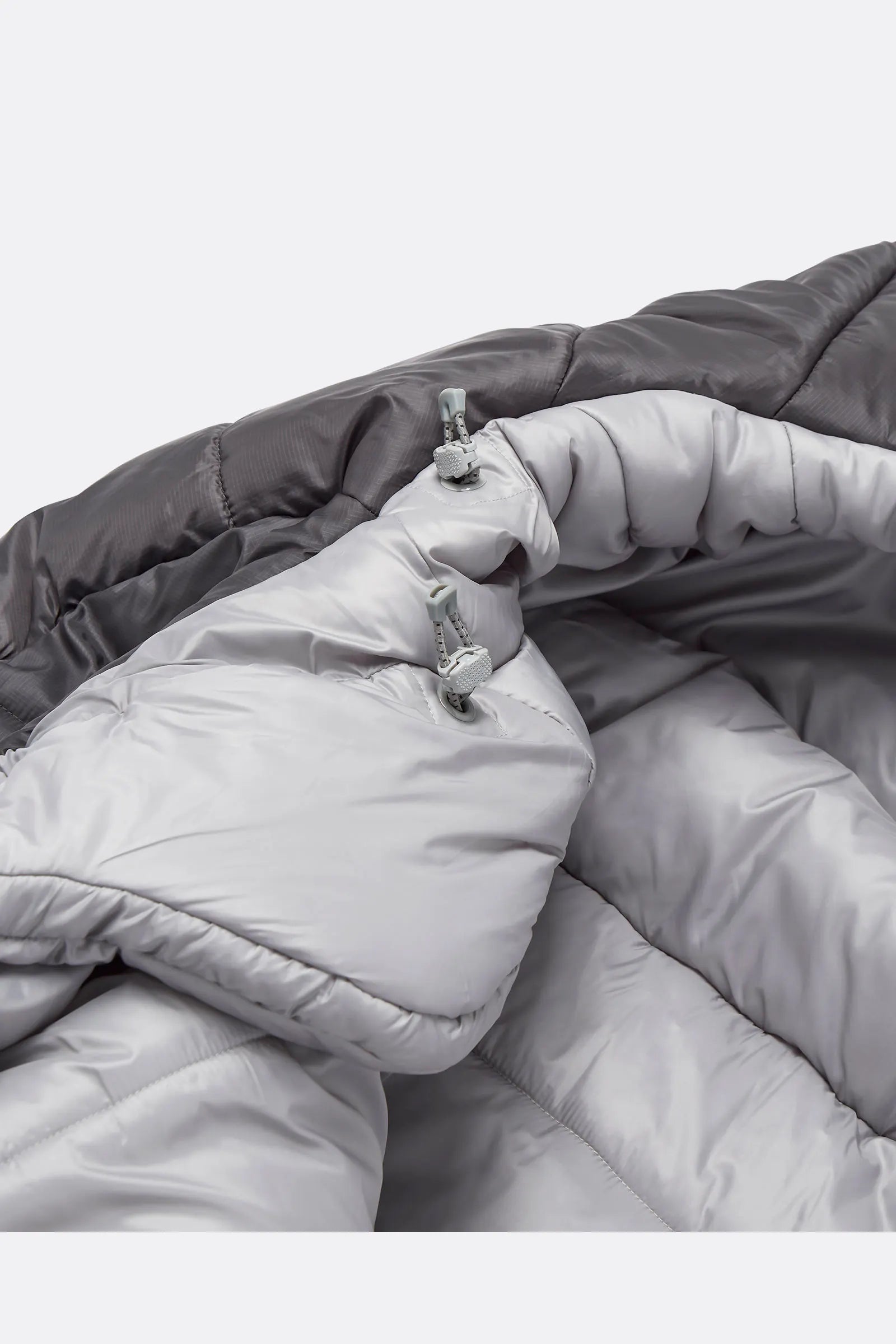 Rab Radeon Synthetic Sleeping Bag (-6°C/20F) in Sage/Graphene - cordlock detail