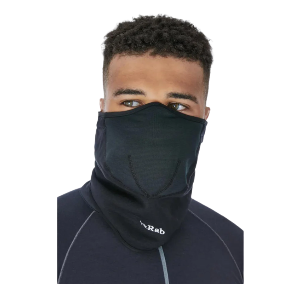 Rab Shadow Neck Shield in Black - worn