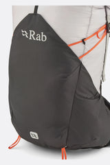 Rab Syclon XP 30L Waterproof Pack in Black/Dark Pewter - Rab Logo Detail