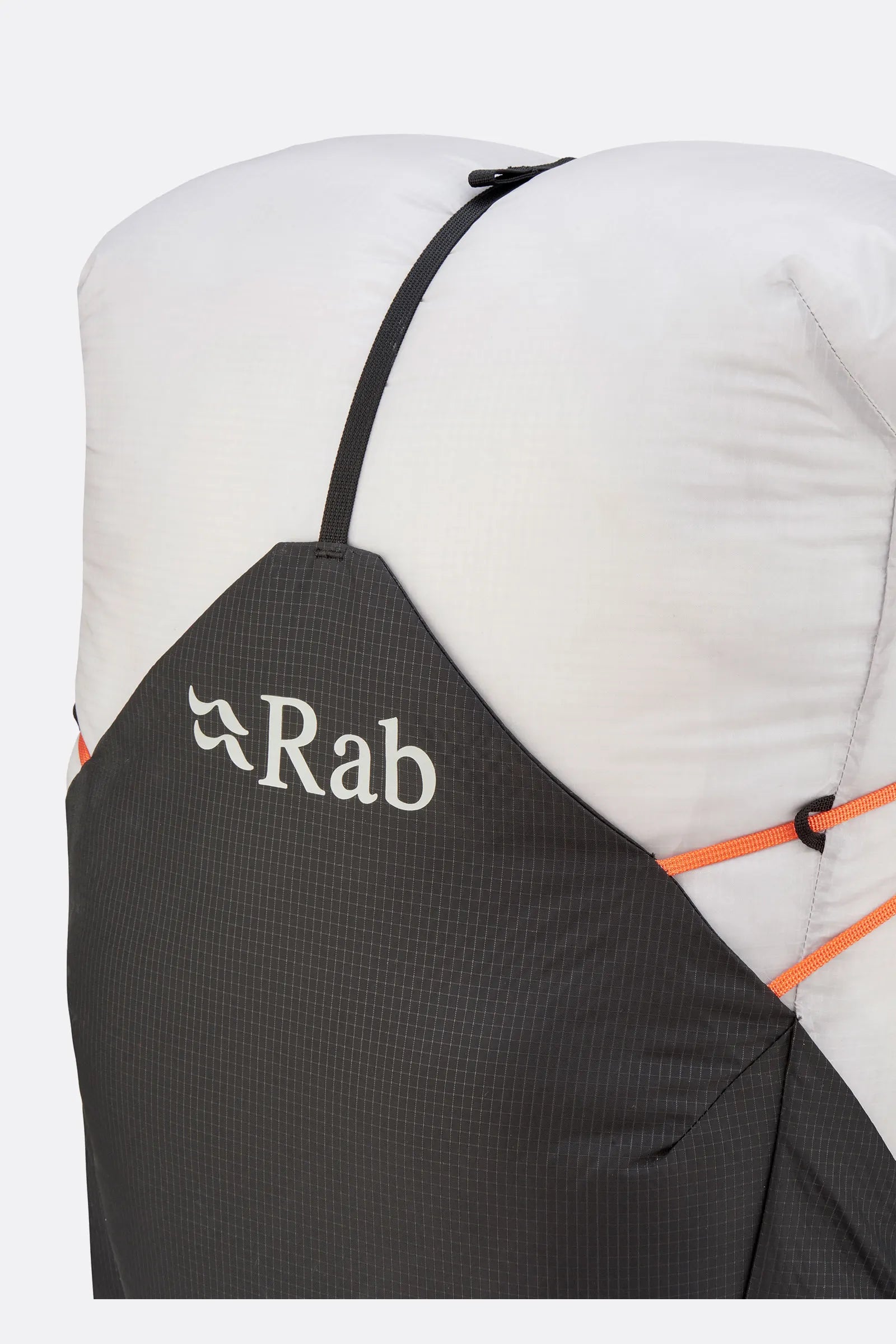 Rab Syclon XP 40L Waterproof Pack in Black/Dark Pewter - Rab Logo Detail
