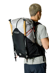 Rab Syclon XP 40L Waterproof Pack in Black/Dark Pewter - Walking Pole Attachment Detail