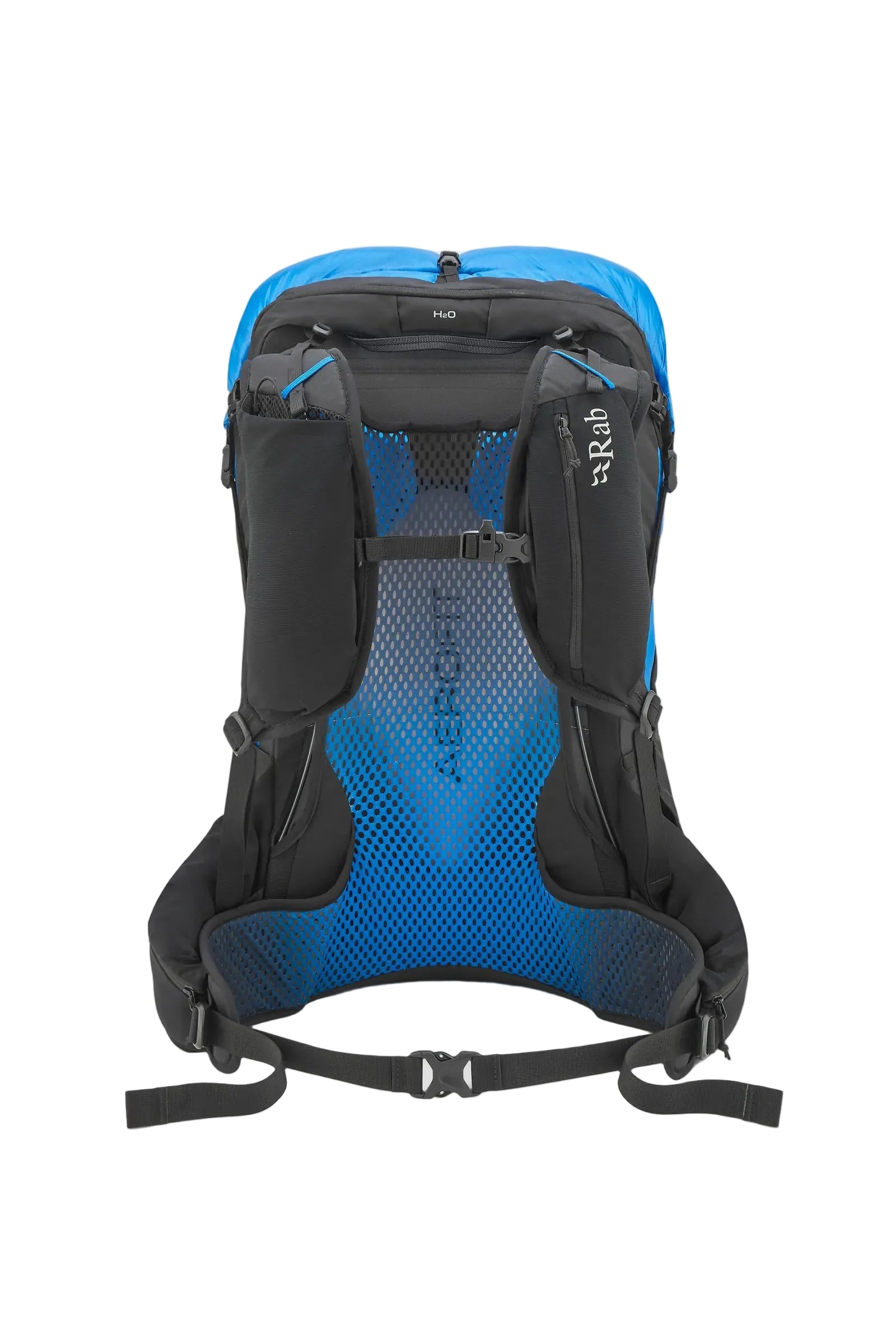 Rab Syclon XP 40L Waterproof Pack in Black/Maya Blue - Back Standalone