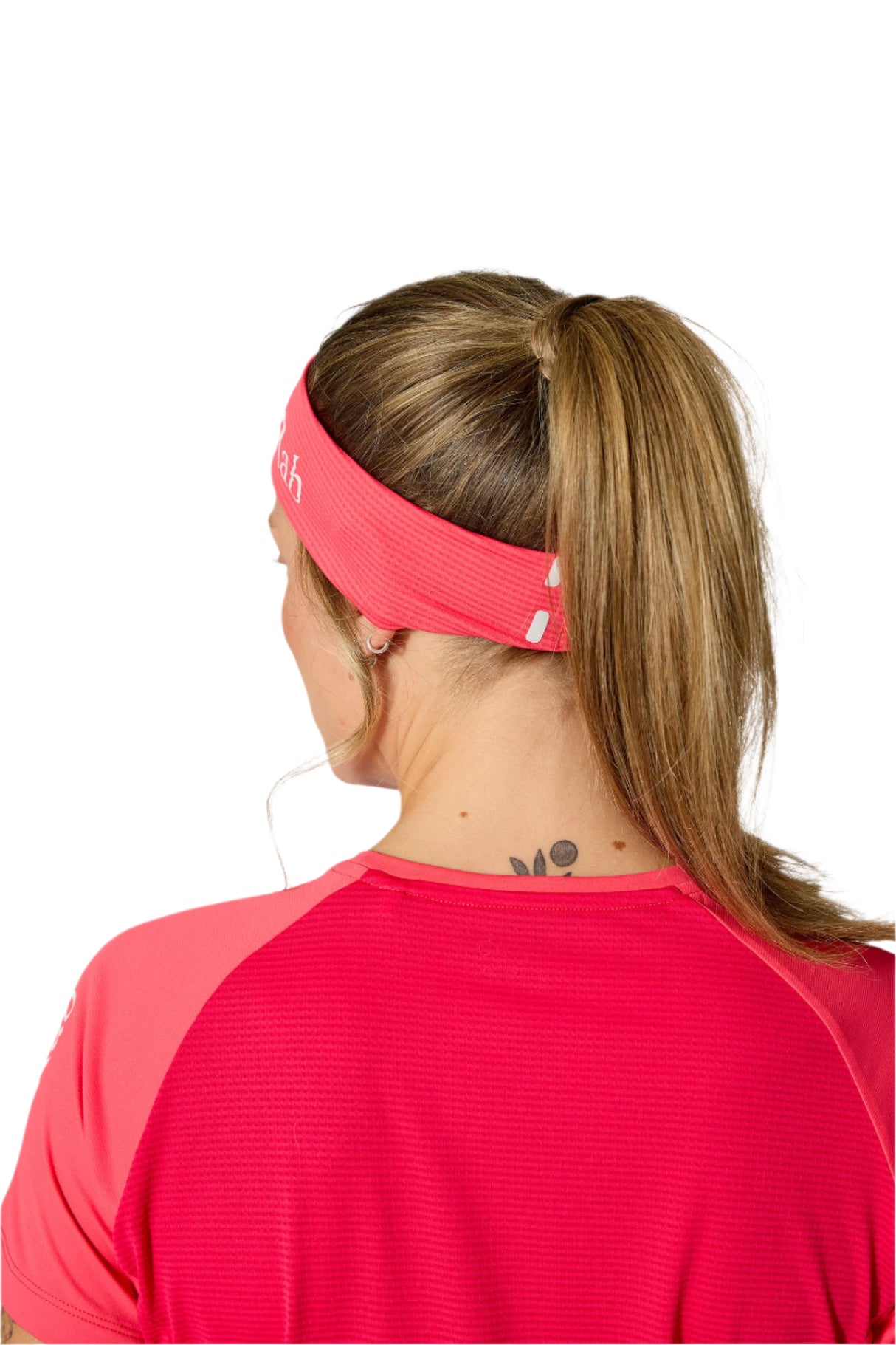 Rab Talus Headband in Hibiscus - worn, back