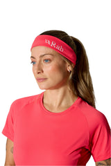 Rab Talus Headband in Hibiscus - worn, side