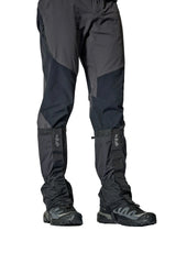 Rab Trek Gaiter in Black - worn, front, full length