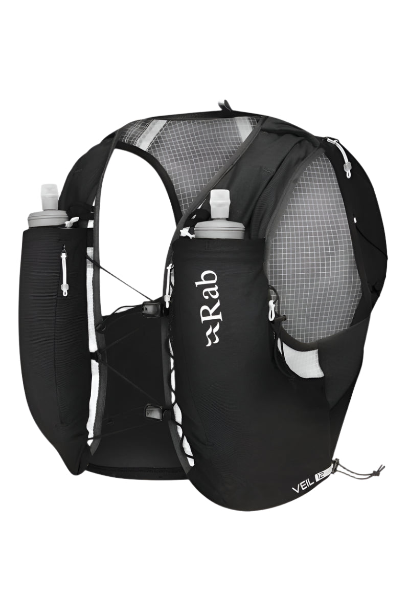 Rab Veil 12L Lightweight Running Vest in Black - Front View