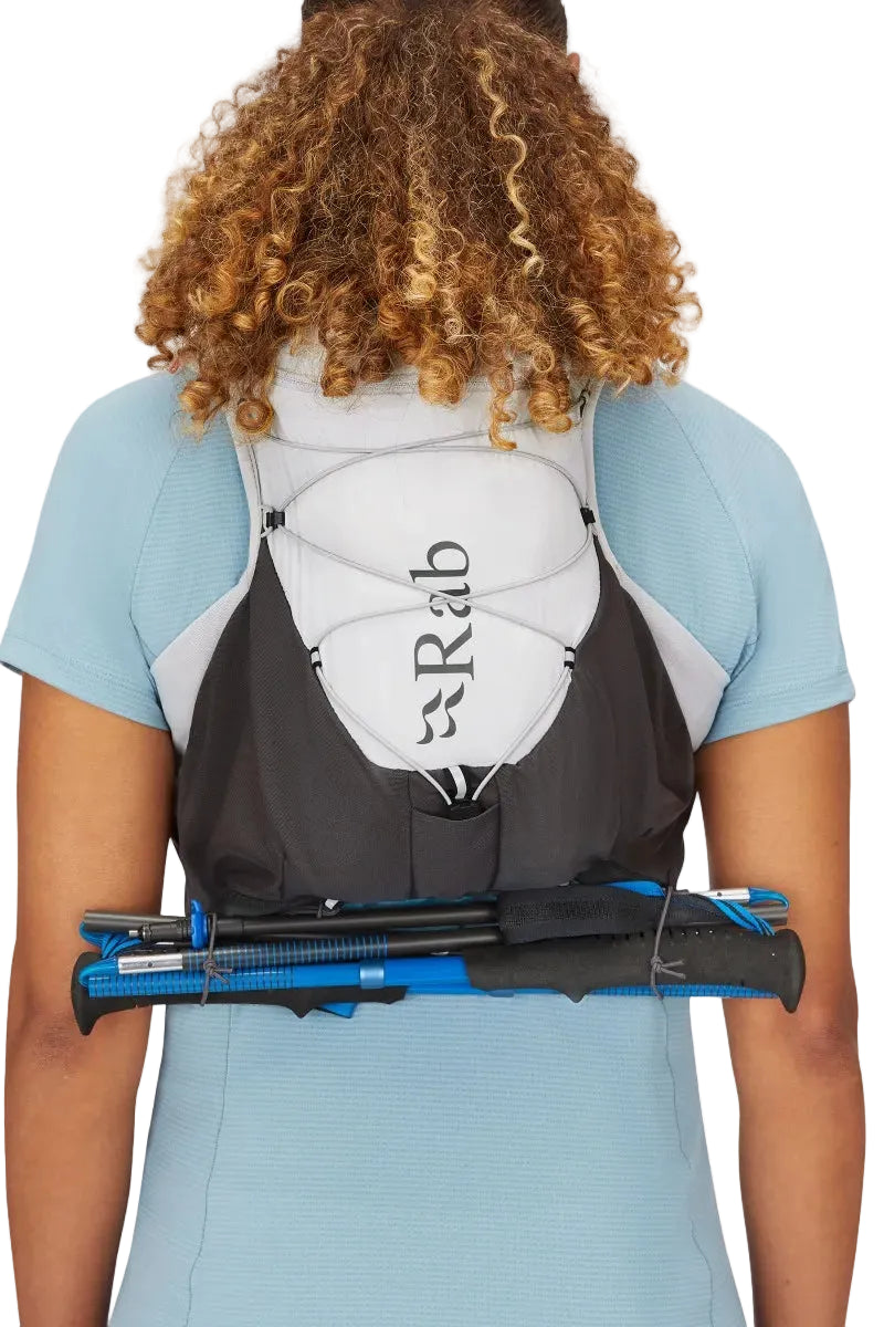 Rab Veil 12L Lightweight Running Vest in Gargoyle/Graphene - Bungee Detail