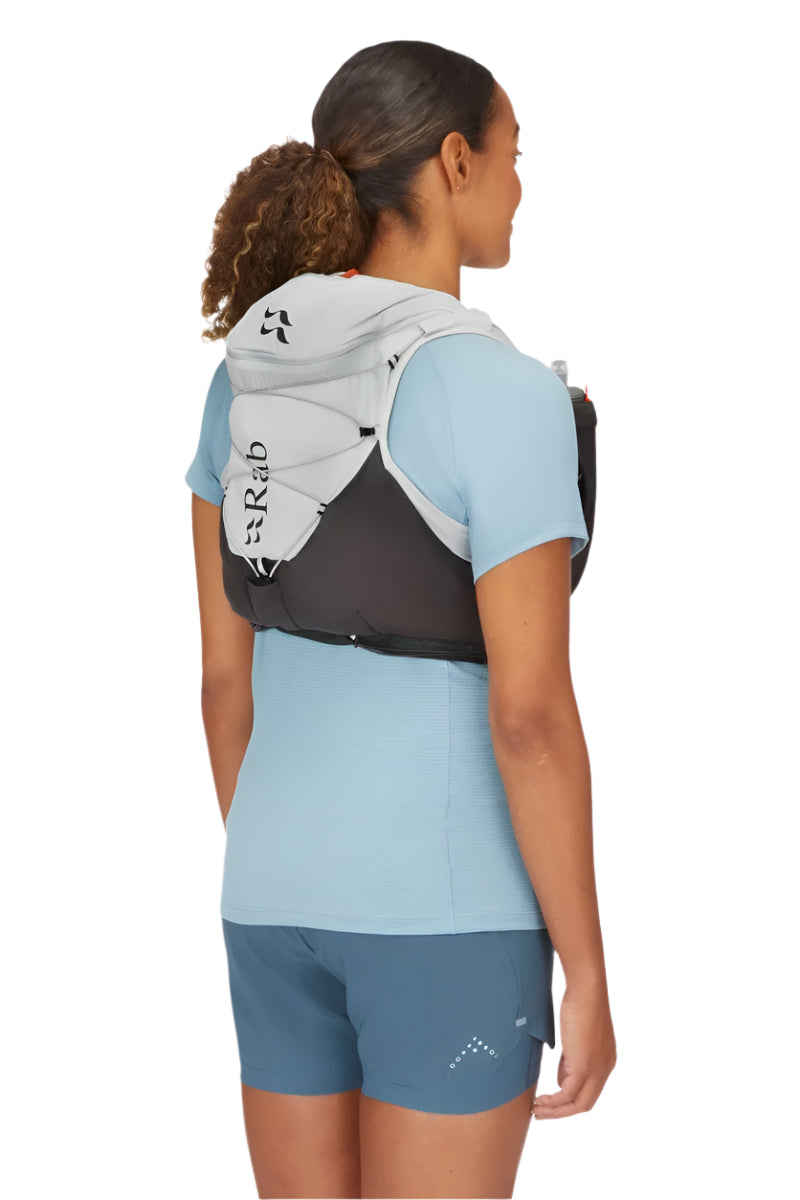 Rab Veil 12L Lightweight Running Vest in Gargoyle/Graphene - On Model Back View