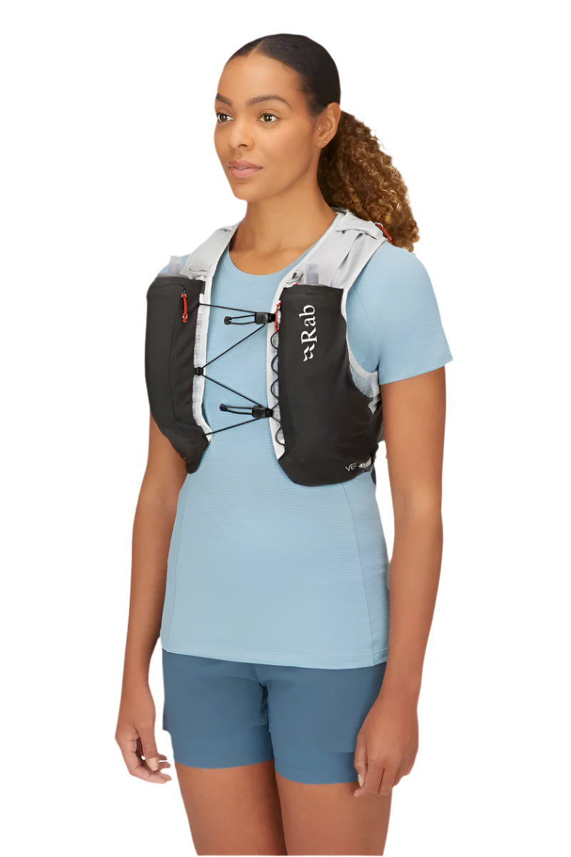 Rab Veil 12L Lightweight Running Vest in Gargoyle/Graphene - On Model Front View