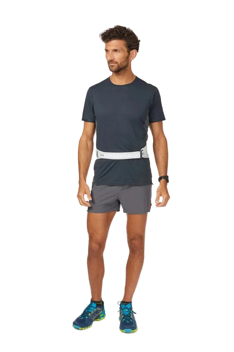 Rab Veil 1L Lightweight Belt Pack in Gargoyle/Graphene - Model Front View