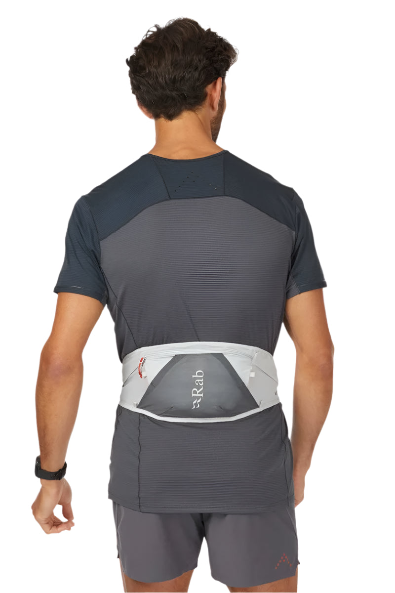 Rab Veil 1L Lightweight Belt Pack in Gargoyle/Graphene - Model Rear View