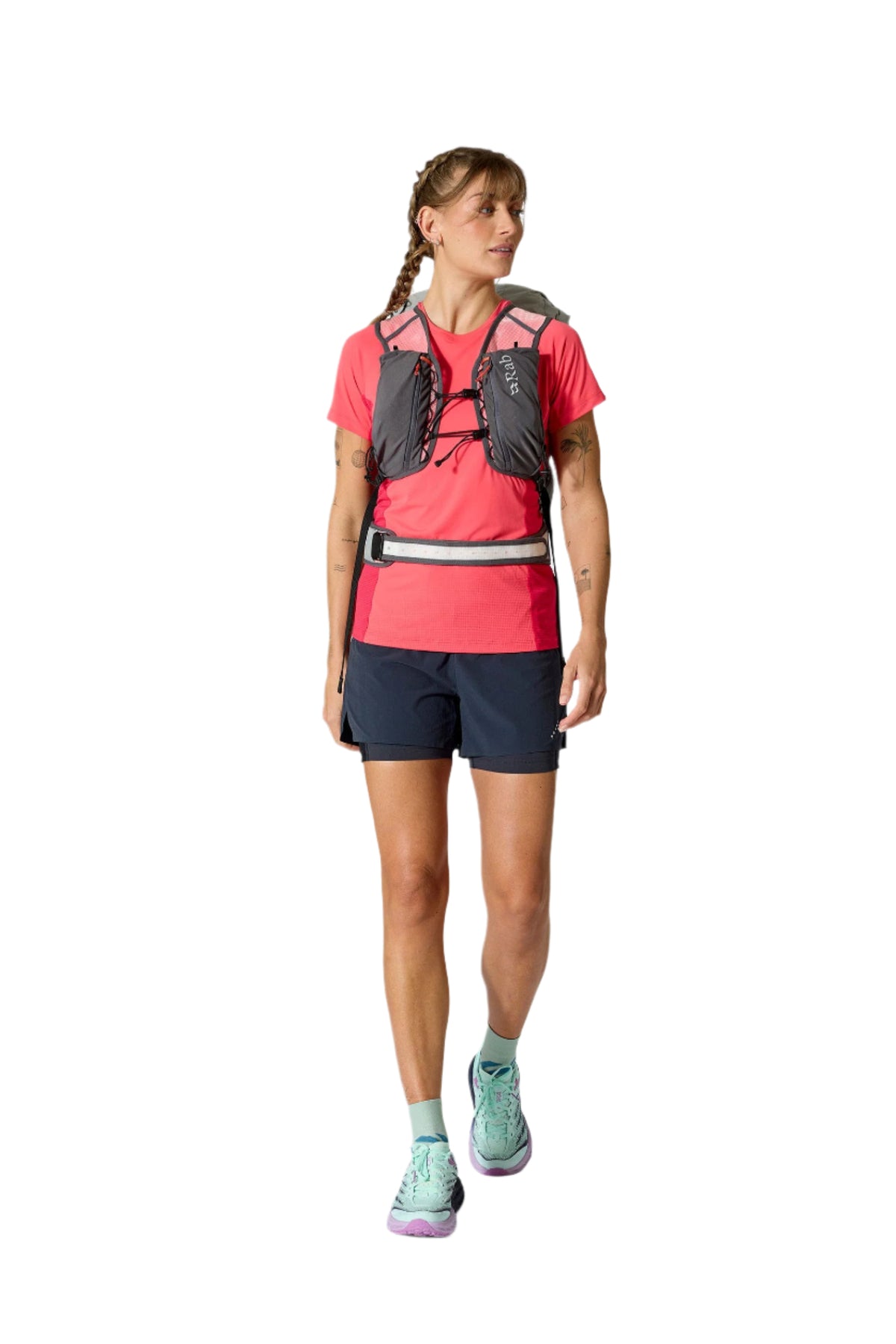 Rab Veil XP 20L Waterproof Pack in Pewter/Graphene - On Model Front View