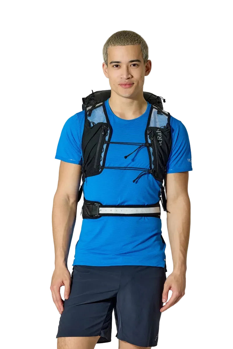 Rab Veil XP 30L Waterproof Pack in Black - On Model Front View