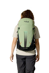 Rab Women's Airox ND 28 Day Pack in Fig Green/Black - Back View On Model 3