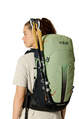 Rab Women's Airox ND 28 Day Pack in Fig Green/Black - Back View On Model