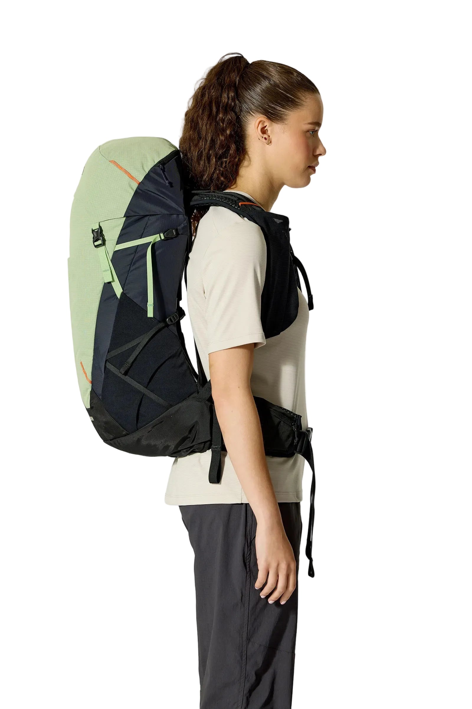 Rab Women's Airox ND 28 Day Pack in Fig Green/Black - Front View On Model 3