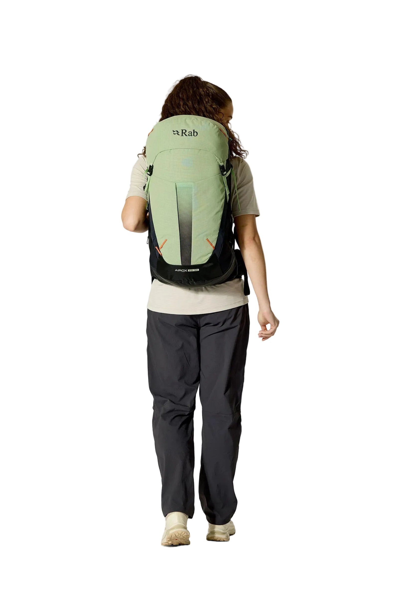 Rab Women's Airox ND 28 Day Pack in Fig Green/Black - Front View On Model