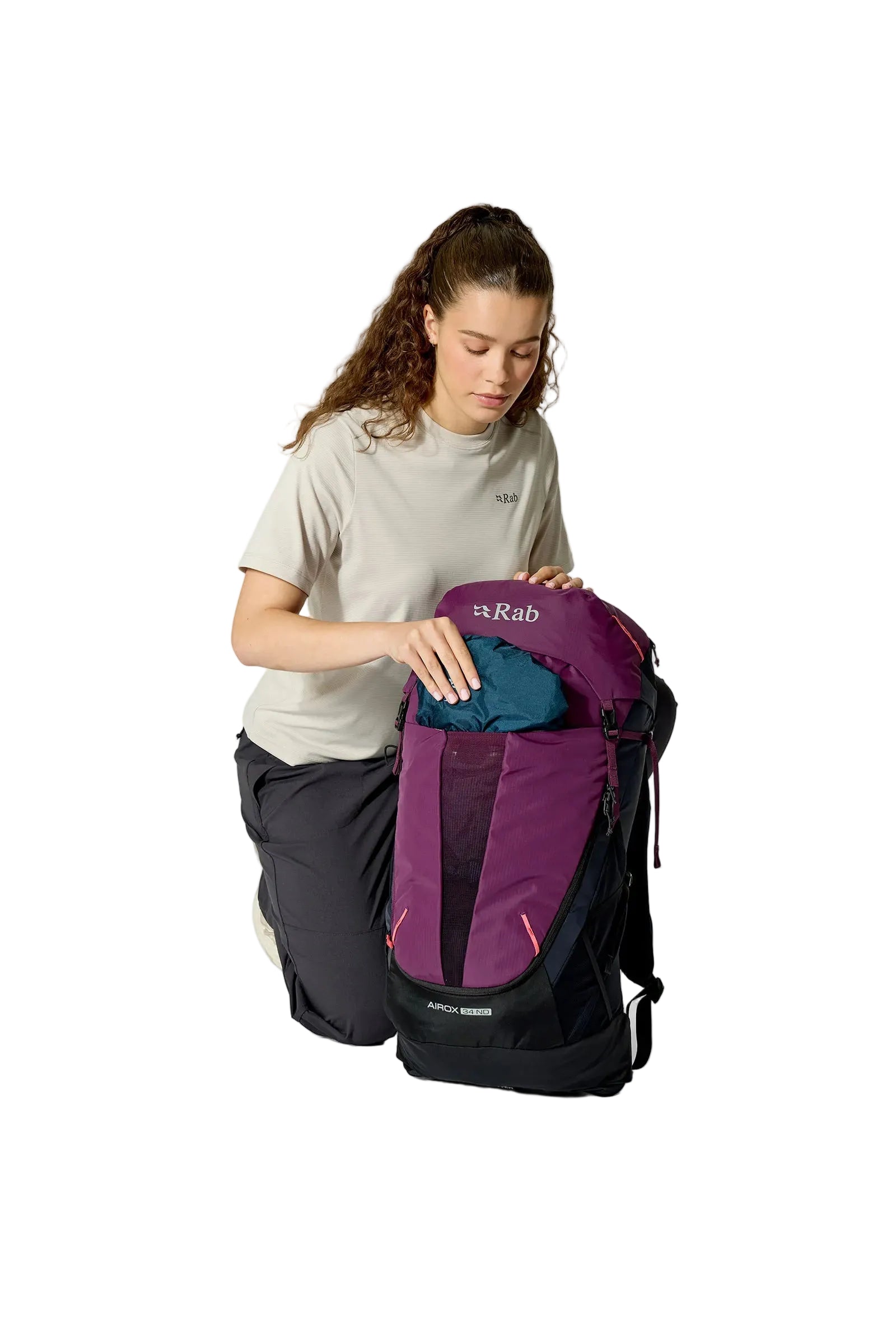Rab Women's Airox ND 34 Day Pack in Mulberry/Black - Back System Detail 2