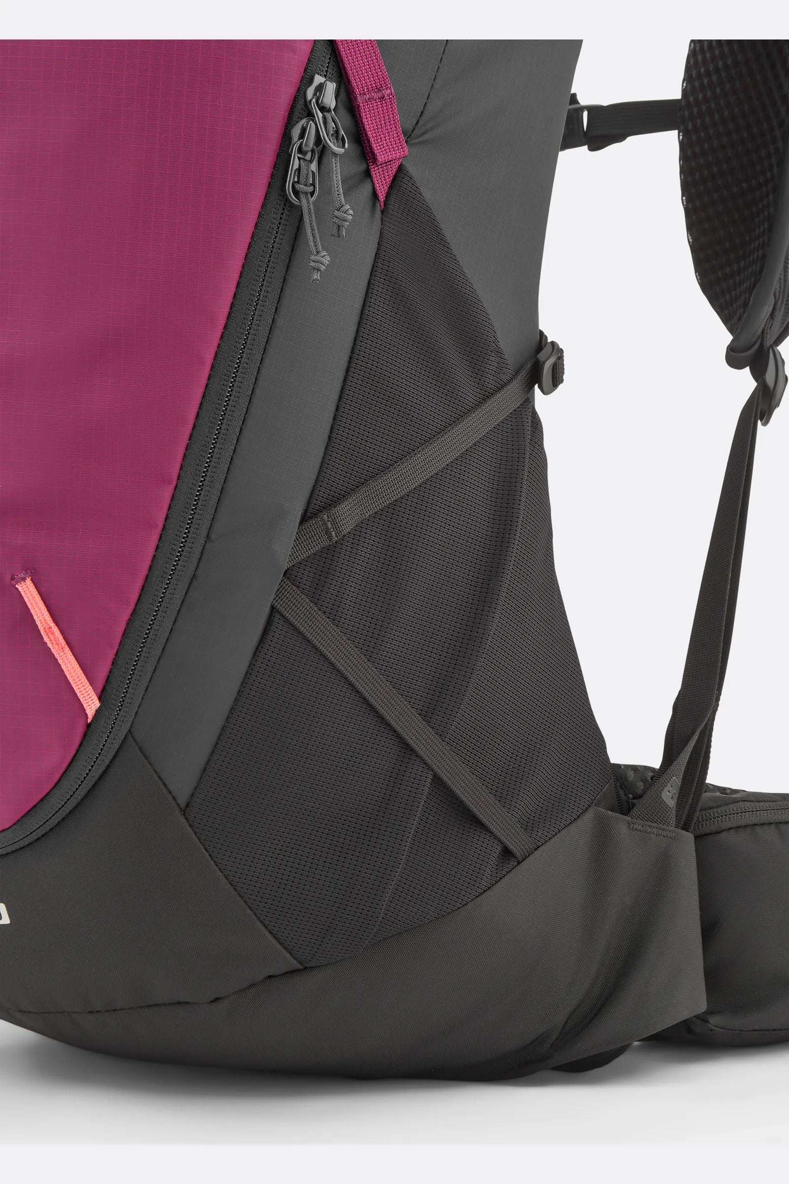 Rab Women's Airox ND 34 Day Pack in Mulberry/Black - Front Stash Pocket Detail