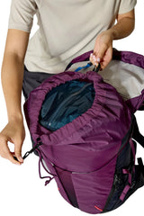 Rab Women's Airox ND 34 Day Pack in Mulberry/Black - Main Compartment Open