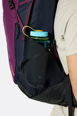 Rab Women's Airox ND 34 Day Pack in Mulberry/Black - Side Pocket Detail