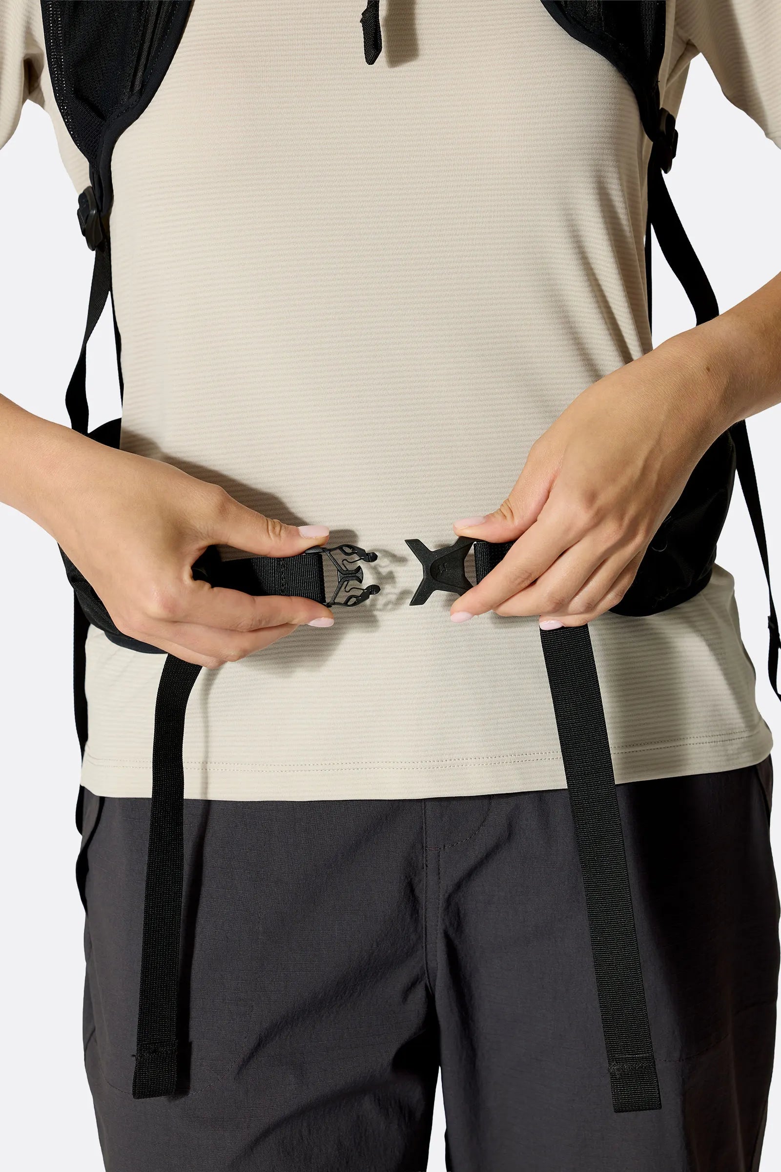 Rab Women's Airox ND22L Day Pack in Fig Green/Black - Hipbelt Adjustment Detail