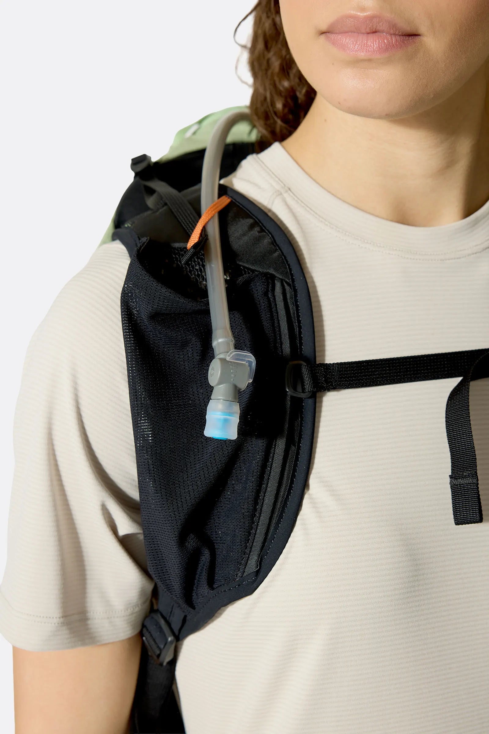 Rab Women's Airox ND22L Day Pack in Fig Green/Black - Hipbelt Pocket Detail