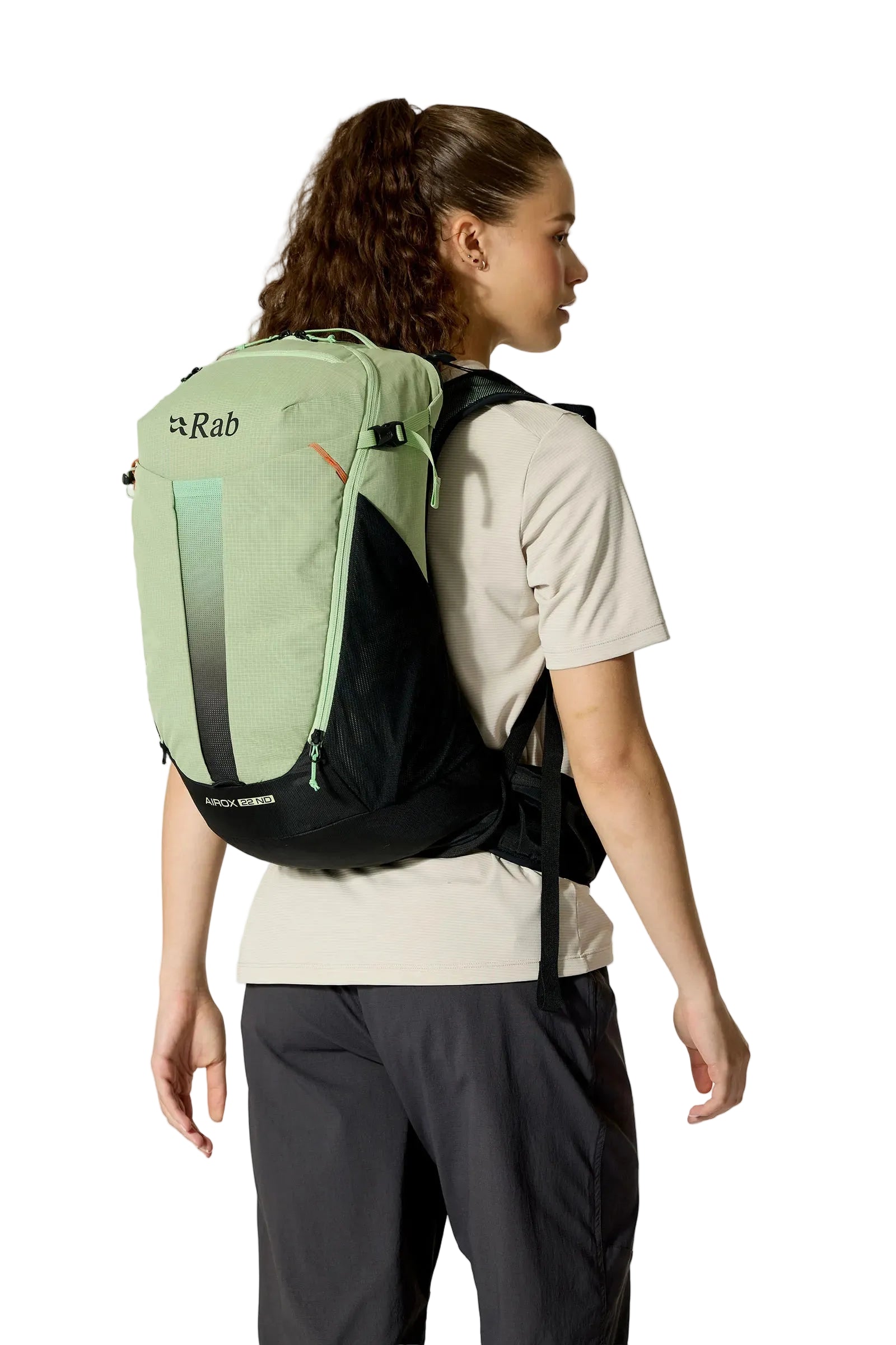 Rab Women's Airox ND22L Day Pack in Fig Green/Black - On Model Front View Alt