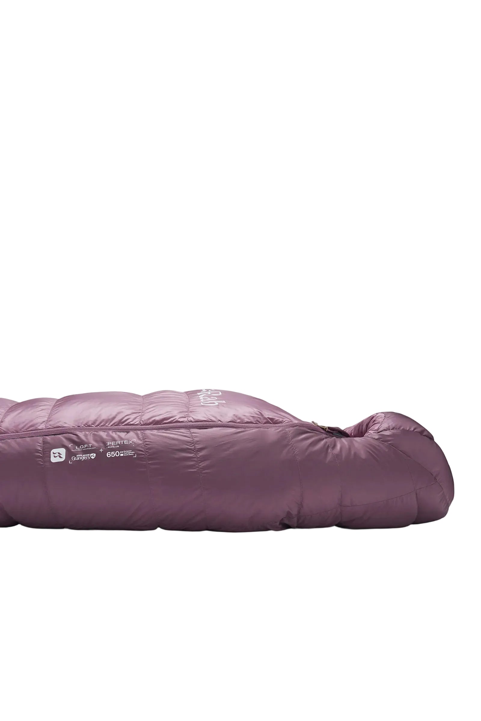 Rab Women's Alpine Down Sleeping Bag (-6°C/21F) in Iris/Dark Iris - Packed Three-Quarter