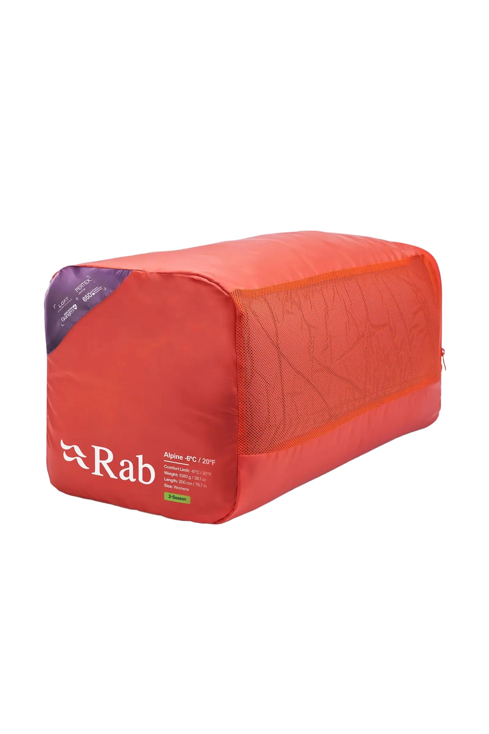 Rab Women's Alpine Down Sleeping Bag (-6°C/21F) in Iris/Dark Iris - Stuff Sack