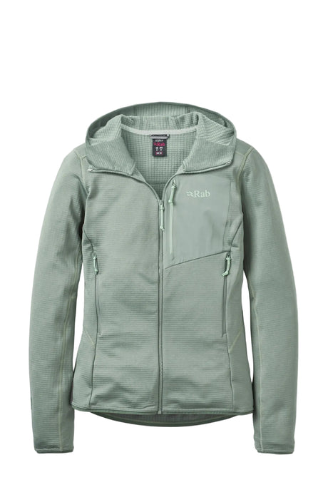 Rab Women's Ascendor Hoody in Dark Fig Green - front