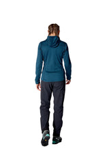 Rab Women's Ascendor Hoody in Tempest Blue - back, walking, worn