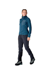 Rab Women's Ascendor Hoody in Tempest Blue - front, walking, worn