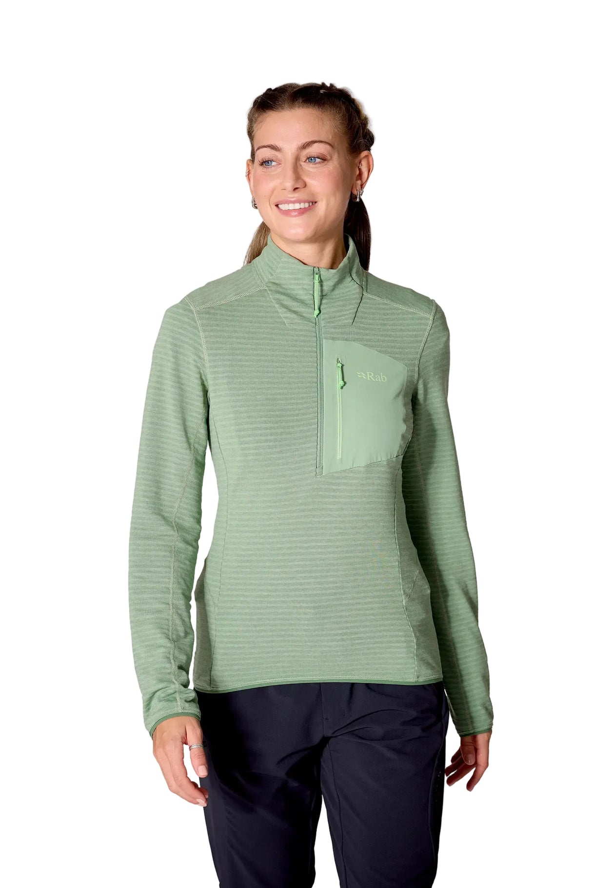 Rab Women's Ascendor Light Pull-On in Dark Fig Green - worn